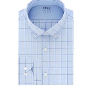 Izod CoolFX Slim Fit Windowpane Print Dress Shir